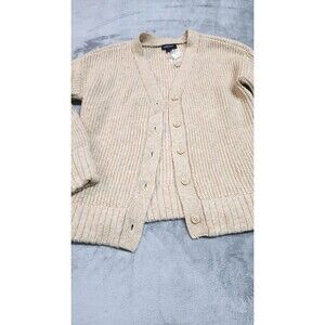 Studio Park Womens Size Small Beige Button Down Cardigan Comfort Style